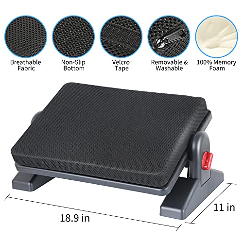 Livtribe Foot Rest for Under Desk at Work, Adjustable Height and Angle