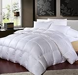 LUXURIOUS 1200 Thread Count GOOSE DOWN Comforter , Queen Size, 1200TC - 100% Egyptian Cotton Cover, 750 Fill Power, 50 Oz Fill Weight, White Color by Egyptian Bedding