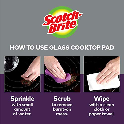 ScotchBrite Cooktop Pad for Glass Stovetops, ChemicalFree, 2 Count