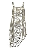 Shermie Women's Airy Crochet Lace Swimsuit Cover Ups Beige M