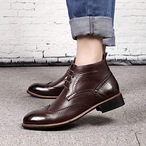 MHB Men's Suede Leather Plain Chukka Boots Ankle Desert Boots Oxfords Shoes 9.5in Dark Brown - Thumbnail 7