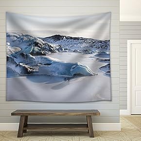 Glacier Landscape with Snow - Fabric Wall Tapestry Home Decor - 51x60 inches