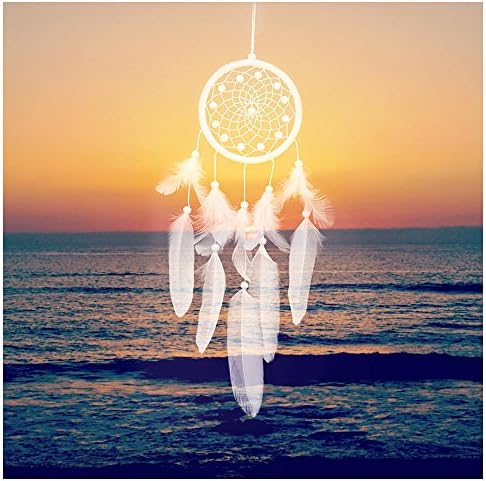 WCHUANG White Lace Dream Catcher Car Home Wall Hanging Ornament Wedding Party Favor, Baby Shower, Birthday Gift