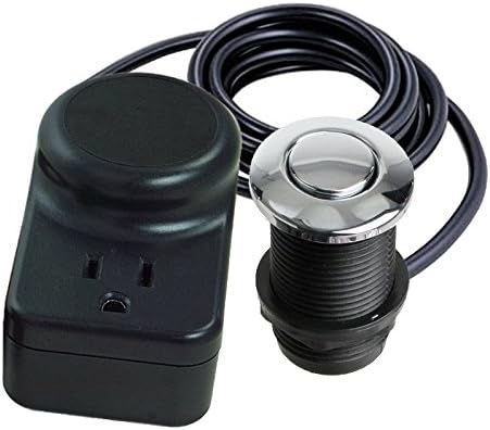 DMH Single Outlet Garbage Disposal Air Switch Button Fits Insinkerator & Waste King, Polished Chrome