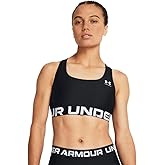 Under Armour Womens HeatGear Authentics Mid Impact Branded Sports Bra