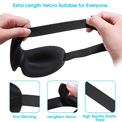 Sleep Mask, with Ice Silk for Men, Women | Adjustable Cold Silk Sleep Eye Mask Blocks 100% of Light | Innovative Total Comfort Design for Best Sleep Ever | Includes 2 Noise Cancelling Ear Plugs