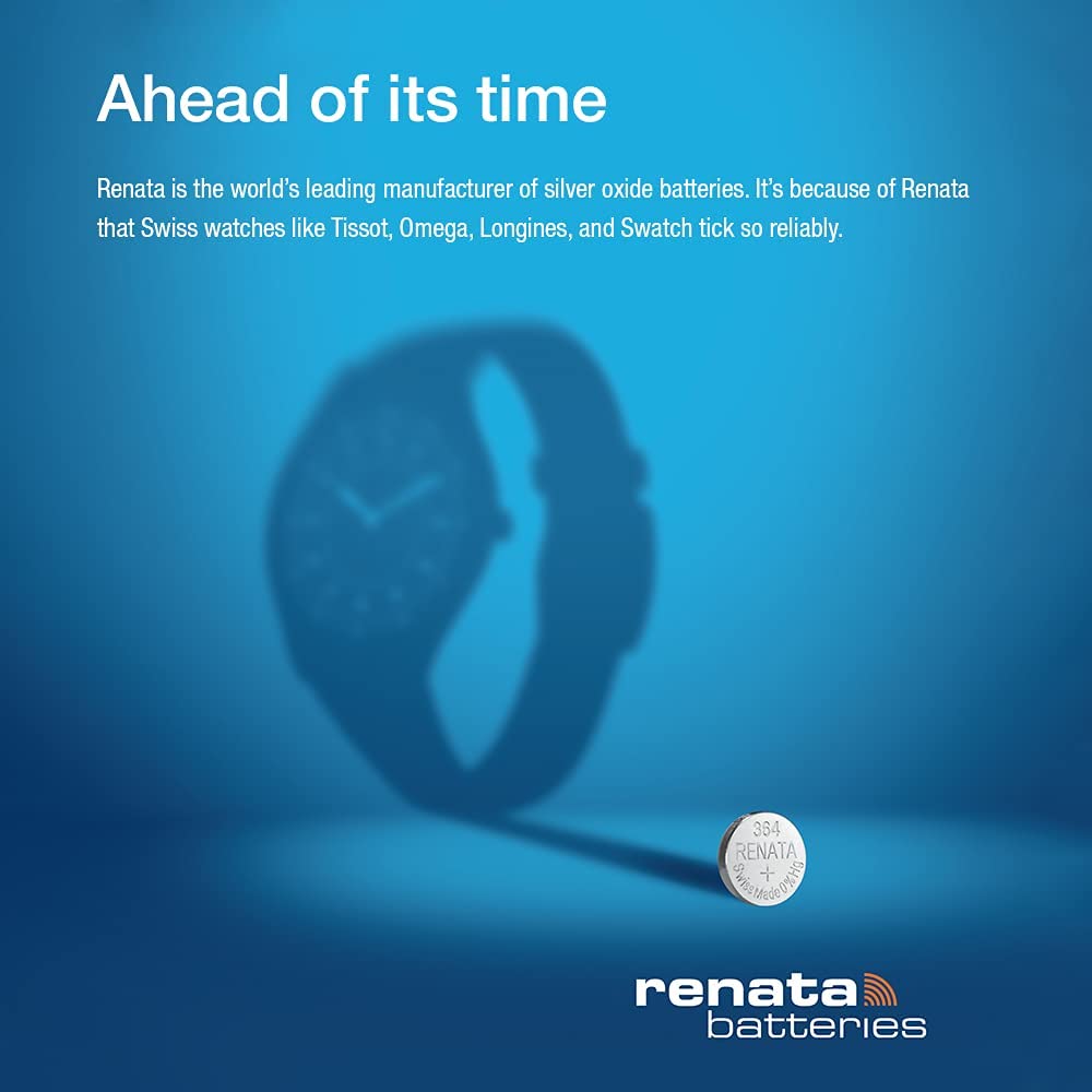 Renata Batteries Renata 317 SR516SW Batteries - 1.55V Silver Oxide 317 Watch Battery (2 Count)