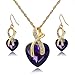 Long Way® Austrian Crystal Fashion Heart Jewelry Sets Necklace Earrings Wedding Party Accessories