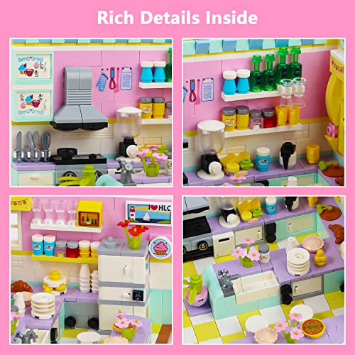 PinkBee Friends House Building Block Sets, Girls Mini Kitchen