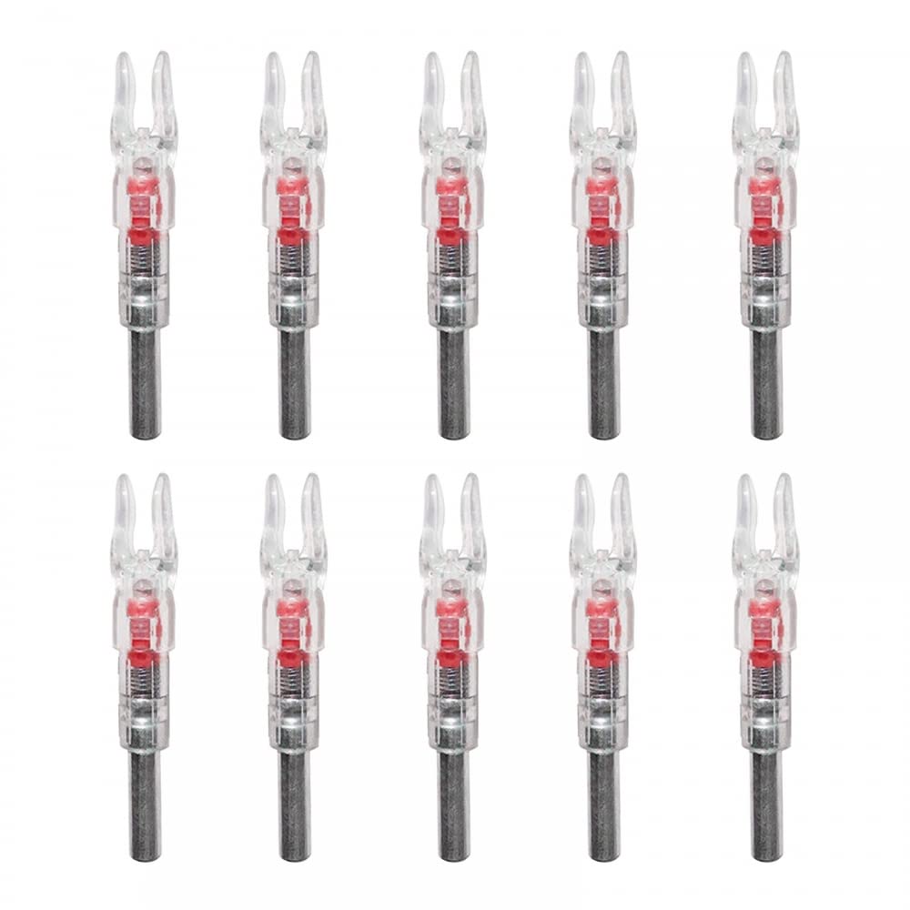 DONGKER 10pcs Archery Bow Nock,LED Nock Automatically Lighted Nock 6.2mm LED Glowing Arrow Nock Tail for Hunting Shooting