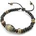 KONOV Mens Womens Ceramic Rope Bracelet, 2pcs, Couples Valentine's Day Gift, 7-9 inch Adjustable