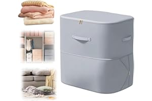 REWDUT 2025 New 3-Layer Ultra Space Saving Self Compression Organizer, Multifunctional Comforter Storage Bag for Comforters, Clothes, Blankets, Home Organization Must Haves (Gery, X-Large)