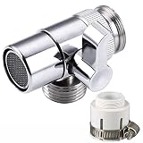 HSTYAIG Brass Sink Valve Diverter Faucet Splitter For Kitchen or Bathroom Sink Faucet Faucet to Hose Adapter With Universal Faucet Adaptor Splitter Part (Style B)