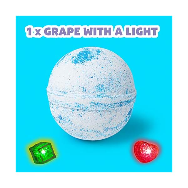 abeec Bath Bomb Surprises x 3 - Kids Bath Bombs with Toy Inside - Bath Bomb Set with 2 Strawberry and 1 Grape Bombs…