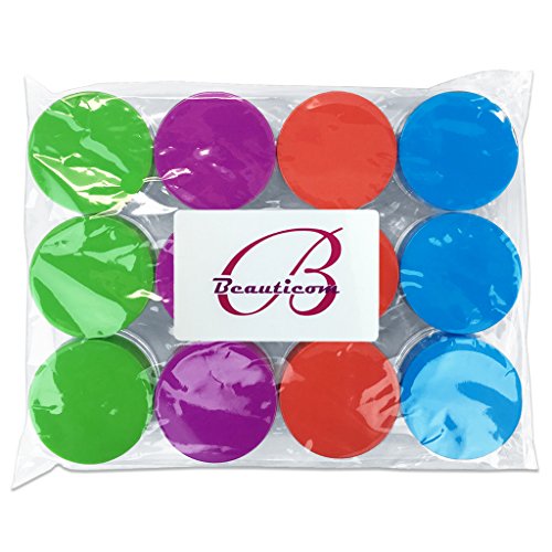 Beauticom 20G/20ML Clear Round Sample Jar Containers with Mixed Color Lids (Red, Green, Purple, Blue) for Lotion, Creams, Toners, Lip Balms, Cosmetic, Makeup - BPA Free (4 Packs (48 Pieces))