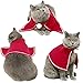 Cat Costume, Legendog Christmas Pet Costumes Red Velvet Pet Cape Pet Apparel for Small Dogs and Cats (Red, S)