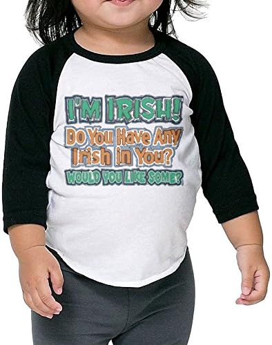 Hanxiaoxiao Kids' I'm Irish Would You Like Some Funny Uniforms Black Cute Shirts 5-6 Toddler Crew Neck 1/2 Sleeve Raglan T-Shirt
