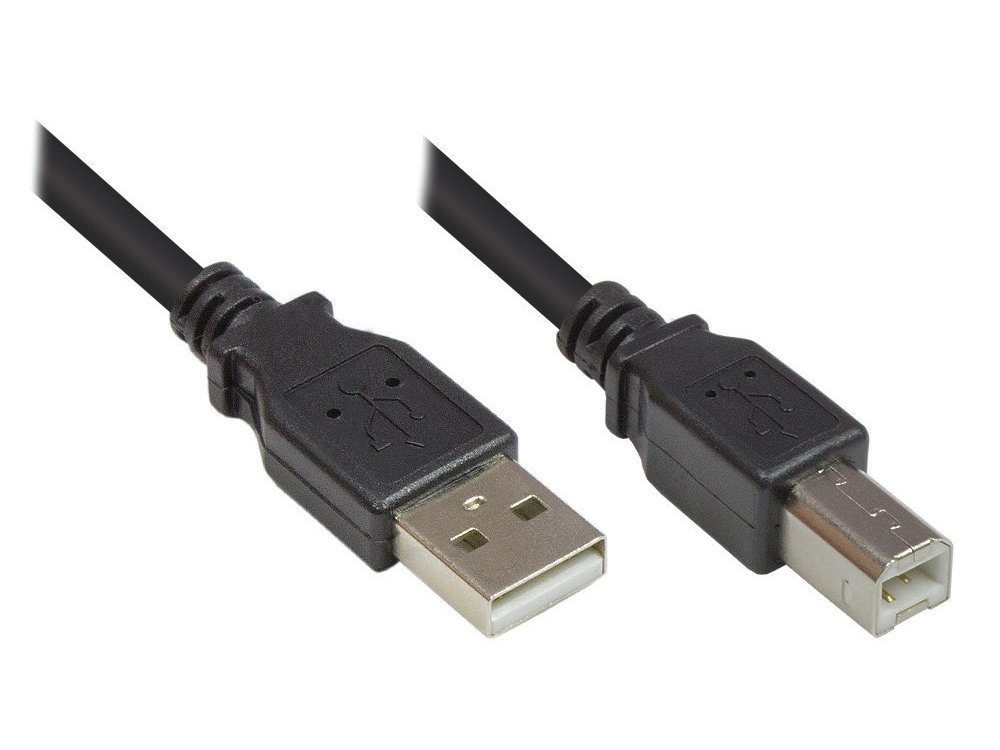 Good Connections 2510 SP-LAMP-025 Port/USB 2.0 Male A to B Printer Cable 0.25 m grey Black 0,50 m