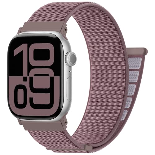 DigiHero Nylon Sport Loop Compatible with Apple Watch Straps 46mm 44mm 42mm 40mm 45mm 41mm 49mm 38mm, for iWatch Series 11 10 9 8 7 6 5 4, SE Ultra 3 2 1, Smoke Violet, 46mm/44mm/45mm/49mm