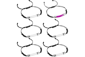 PH PandaHall Glass Vial Pendant Bracelet Adjustable Waxed Thread Half Finished Bracelet with Container Name for Men Women