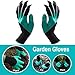 DIGGERZ LLC Garden Gloves with Claws; Universal Size; 8 ABS Plastic Claws on Left and Right Hands, Green; Quick & Easy to Dig Without Tools, Great Gift for Mom and Dad, Safe For Planting