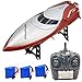 TKKJ Blomiky H106 2.4GHz Racing Red RC Boat for River Lake or Pool-High Speed Remote Control Boat for Adults and Kids Bonus 2 Battery H106
