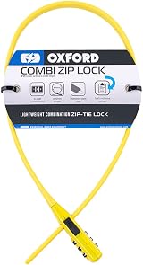 Oxford Combi Zip Lock Multi-use Cycle Security Cable & Bike Lock Yellow view 2