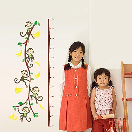 HYY@ Cute Monkey Tree Height Scale Measurement for Child Kid Removable Wall Art Decals Stickers Mural