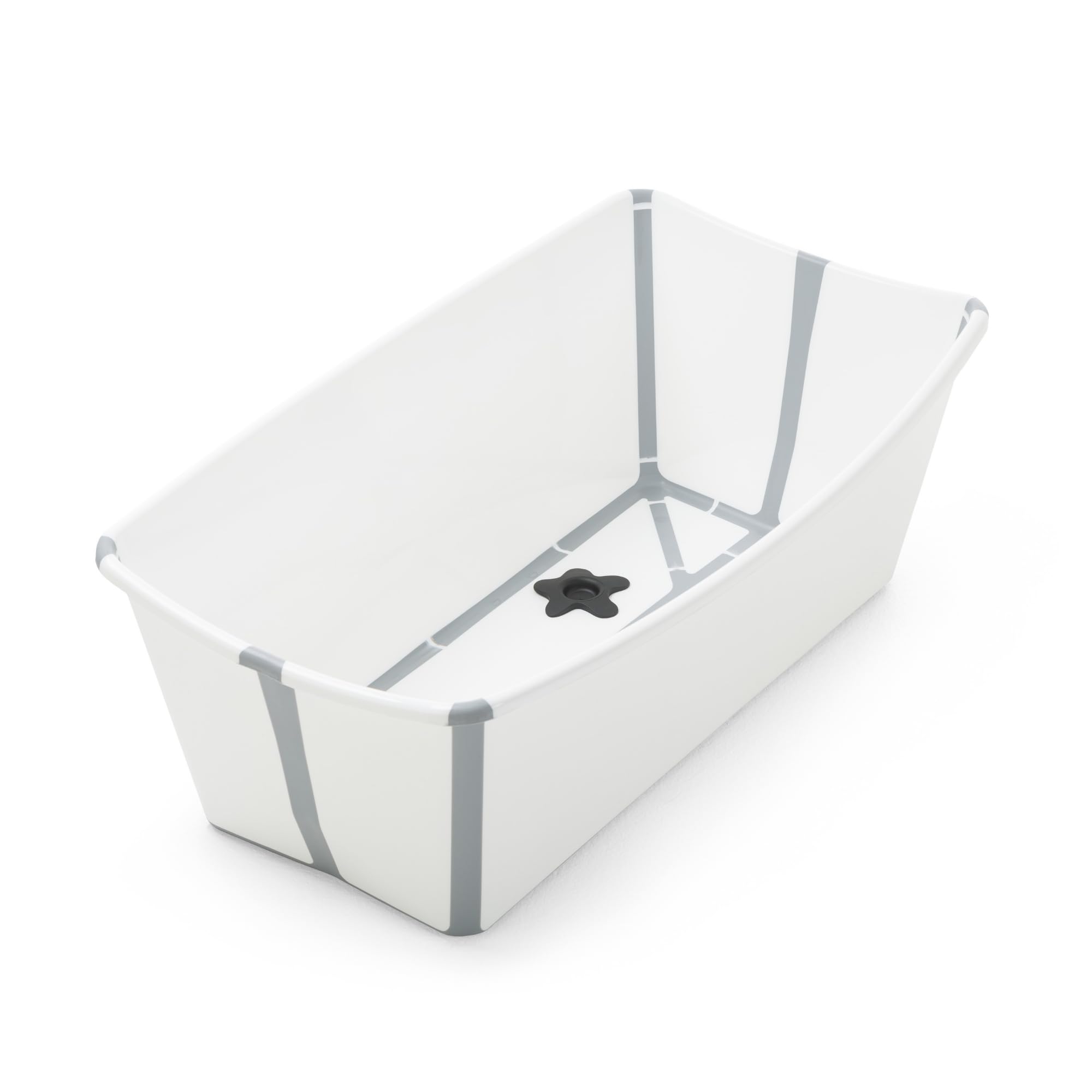 Stokke Flexi Bath, White - 64 x 24 x 34 cm - Foldable Baby Bath for Newborns & Babies - Lightweight, Durable & Easy to Store - Convenient to Use at Home or When Traveling