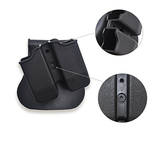 Tactical Magazine Holder The Ultimate Double Stack 9mm /.40 cal Magazines,Elutong New Arrival Hunting Belt Case Holster Pouch Cartridge Clip Holder Gun with Paddle Pouch Balck(Including Wrench)