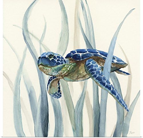 GREATBIGCANVAS Turtle in Seagrass II Unframed Poster Print