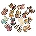 Souarts 100pcs Mixed Random Christmas Wooden Buttons, 2 Holes Buttons for Sewing Crafts DIY Projects (Cat Shape)