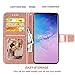 Samsung Galaxy S10 Wallet Case, [Wrist Strap] Luxury PU Leather Wallet Flip Full Body Protective Case Cover with [Card Slots] and Kickstand for Samsung Galaxy S10-Rose Gold
