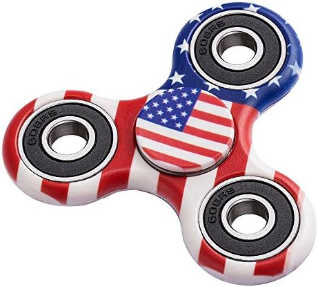EDC Fidget Spinner Stainless Steel Bearing,2 To 4 Min Spin Times,Ultra Durable Toy Gifts for Kids&amp;Adults (New USA Flag)