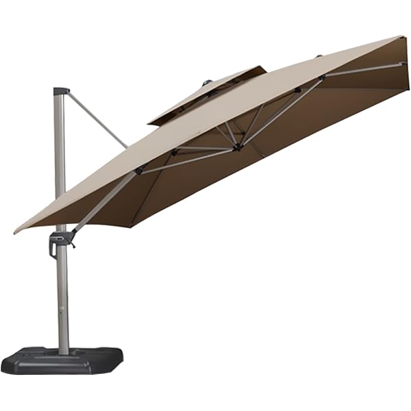 15' outdoor patio market double-sided umbrella Double-Sided Rectangular Patio Umbrella
