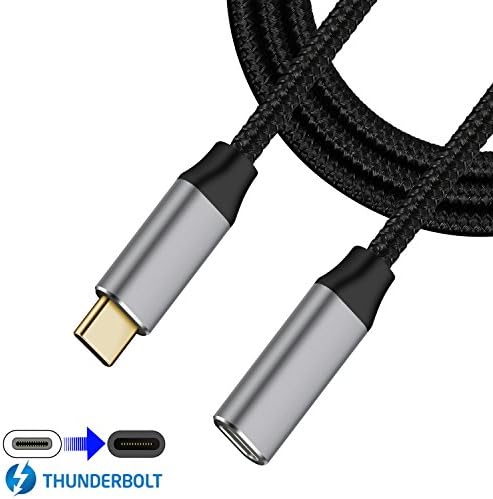 USB C Extension Cable 6ft, Dreamvasion Braided Type C Thunderbolt 3 Male to Female Extender Cord Supports Fast Charging for MacBook Pro, Nintendo Switch, USB C Hub, Samsung