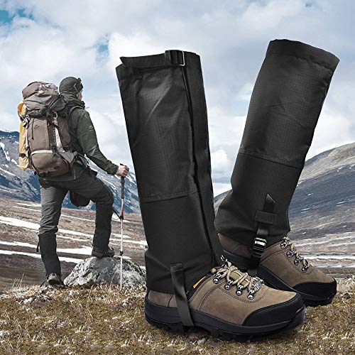 Leanking Leg Gaiters, Waterproof Snow Boot Gaiters 600D Anti-Tear Oxford Fabric Outdoor Waterproof Snow Leg Gaiters for Outdoor Hiking Walking Hunting Climbing Mountain