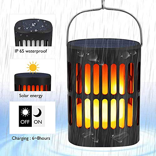 Balight Solar Flickering Flame Lights, Outdoor Sloar Torches Lights Hanging Sloar Lantern Lights Waterproof Landscape Lawn Decoration Lighting Dusk to Dawn Auto On/Off for Patio Garden Yard (1 Pack) - Thumbnail 2