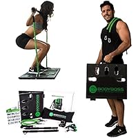 BodyBoss Home Gym 2.0 - Full Portable Gym Home Workout Package + 1 Set of Resistance Bands - Collapsible Resistance Bar, Handles - Full Body Workouts for Home, Travel or Outside
