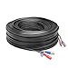 Loocam 300ft All-in-one BNC Video and Power Cable for CCTV Security Camera,Extension Coaxial Cable with BNC Video and Power Connectors Copper Braid Shielded Wire for Surveillance Camera System(black)
