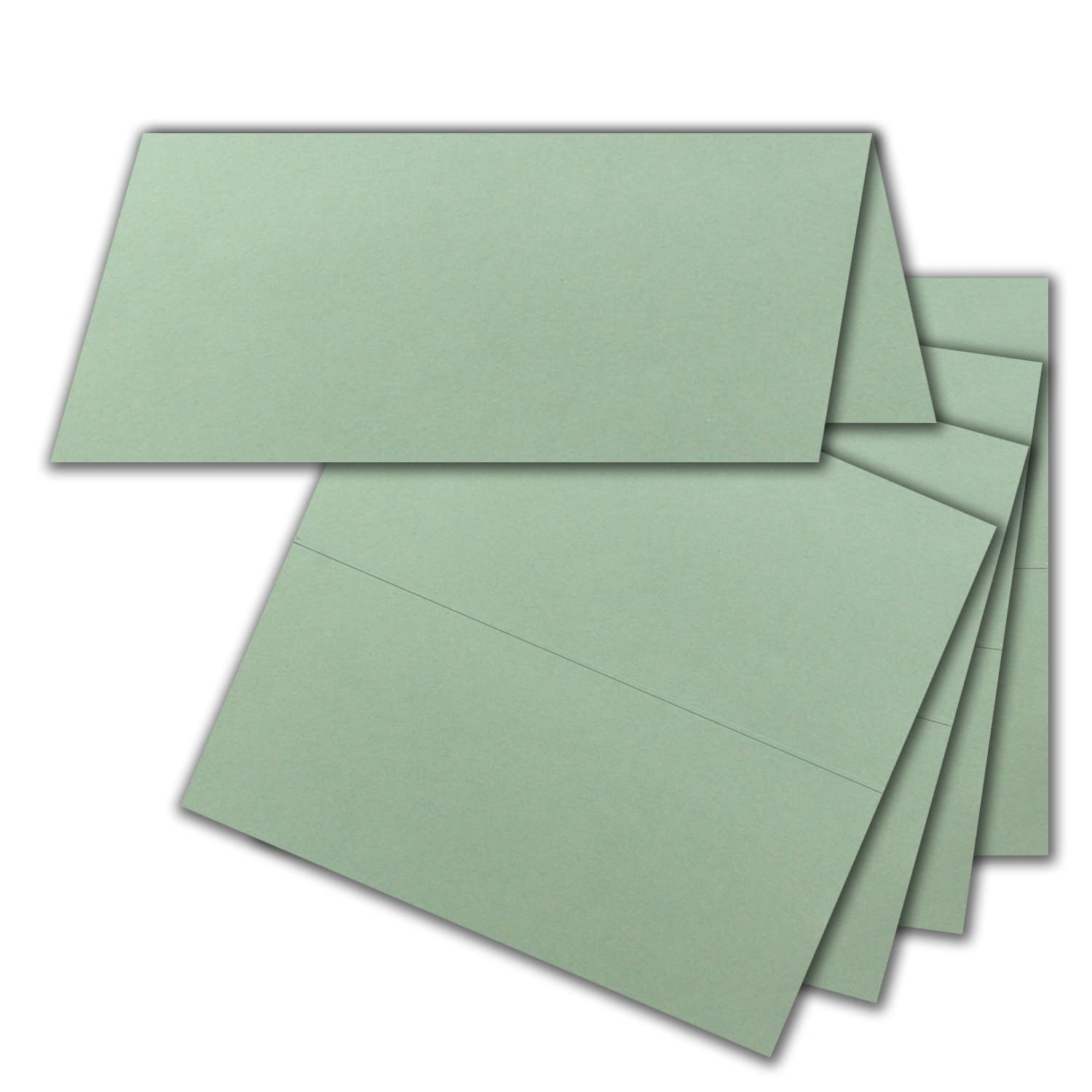 FarbenFroh by GUSTAV NEUSER 50 x Place Cards in Eucalyptus (Green) – 4.5 x 10 cm – Blank – Double Cards – as Place Cards and Name Cards for Wedding and Parties