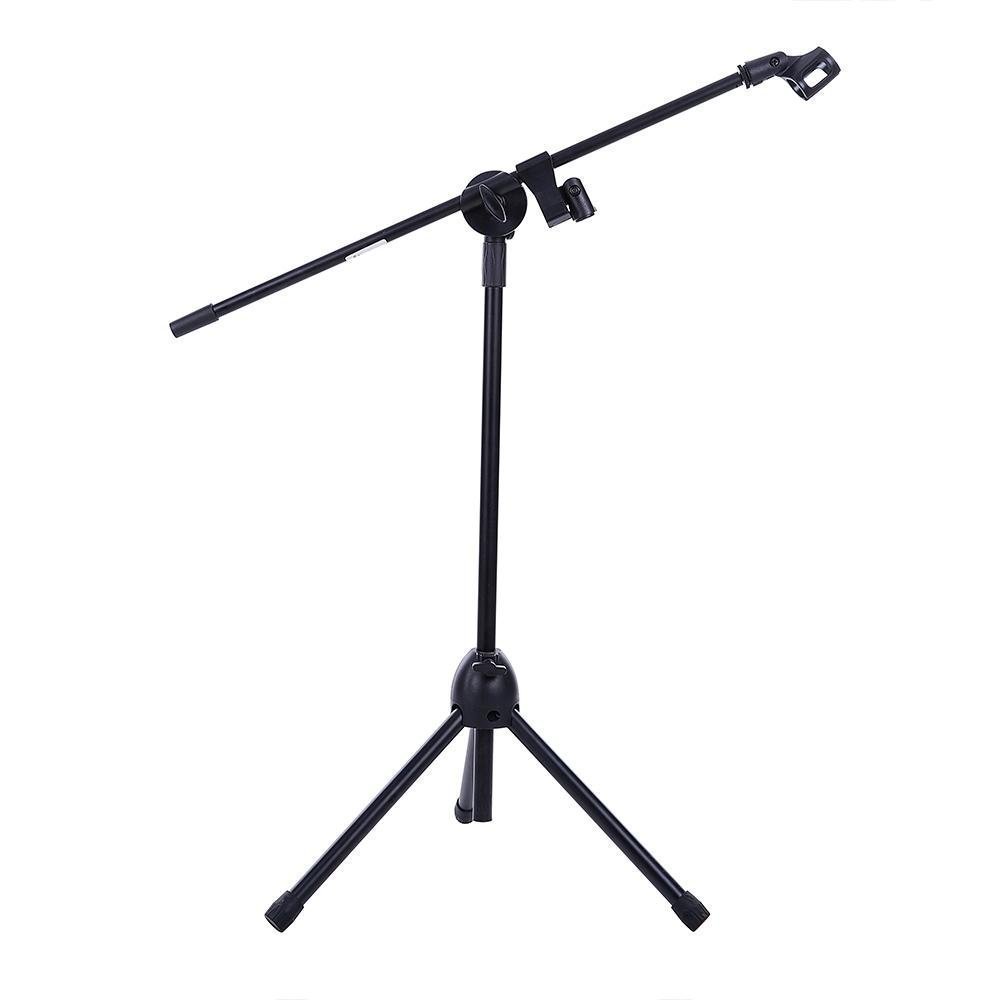 Ohuhu Microphone Stand Dual Mic Clip Collapsible Tripod Boom Stand Top
