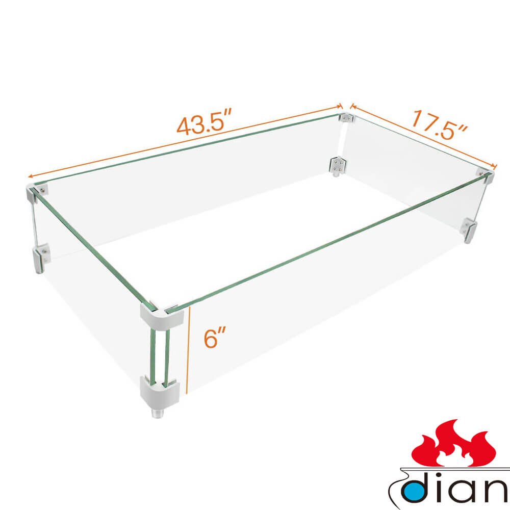 Dian Outdoor Fire Pit Tempered Glass Wind Resistant Wind Screens Wind Guards Square 12 5 X 12 5 Fire Pits Outdoor Fireplaces Patio Lawn Garden Swl13562 Nl