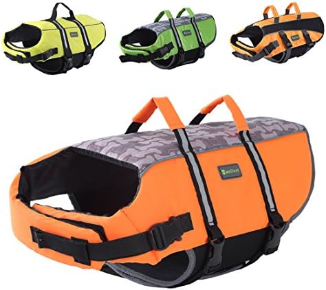 Wellver Dog Life Jacket, Pet Life Saver Swimsuit Preserver Training Vest for Swimming