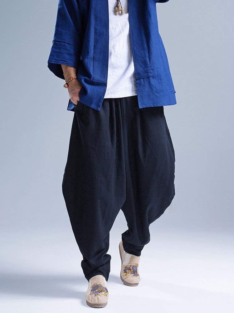 ONTTNO Men's Floral Stretchy Waist Casual Ankle Length Pants (Black) at  Men’s Clothing store