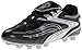 Vizari Striker FG Soccer Shoes | Firm Ground Cleats for Outdoor Surfaces | Lightweight and Easy to wear Youth Outdoor Soccer Cleats | Black/ Silver | 1 Little Kid