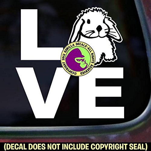 LOVE WORD RABBIT Cute Bunny Vinyl Decal Sticker A