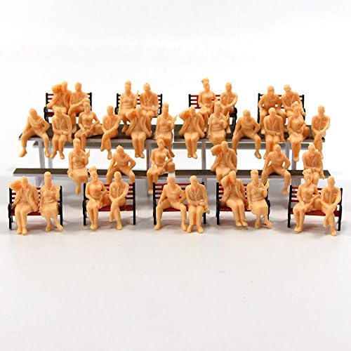 P4803B 48pcs All Seated Figures O scale 1:48 Unpainted People Model Railway NEW