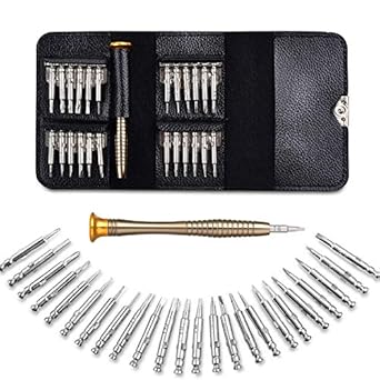 Farraige Heavy Magnetic Screwdriver Set; 25-1 Repair Kit; with Portable Leather Case; Professional Opening Tools for Mobile Laptop Glasses; Star/Y-Type/Flat-Blade/Triangle Screwdrivers