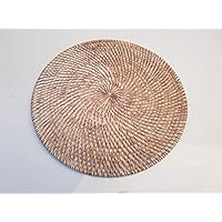 Bongjas Dream Handmade Round Bali Rattan Placemat 11.8" (White wash)